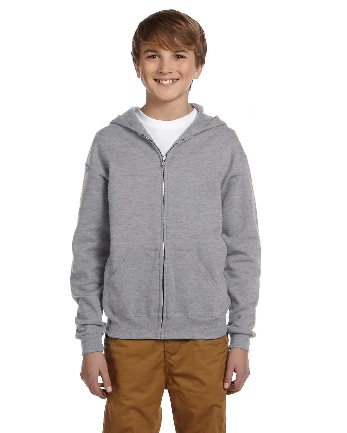 Jerzees 993B Jugend NuBlend Fleece Kapuzenpullover mit Reißverschluss