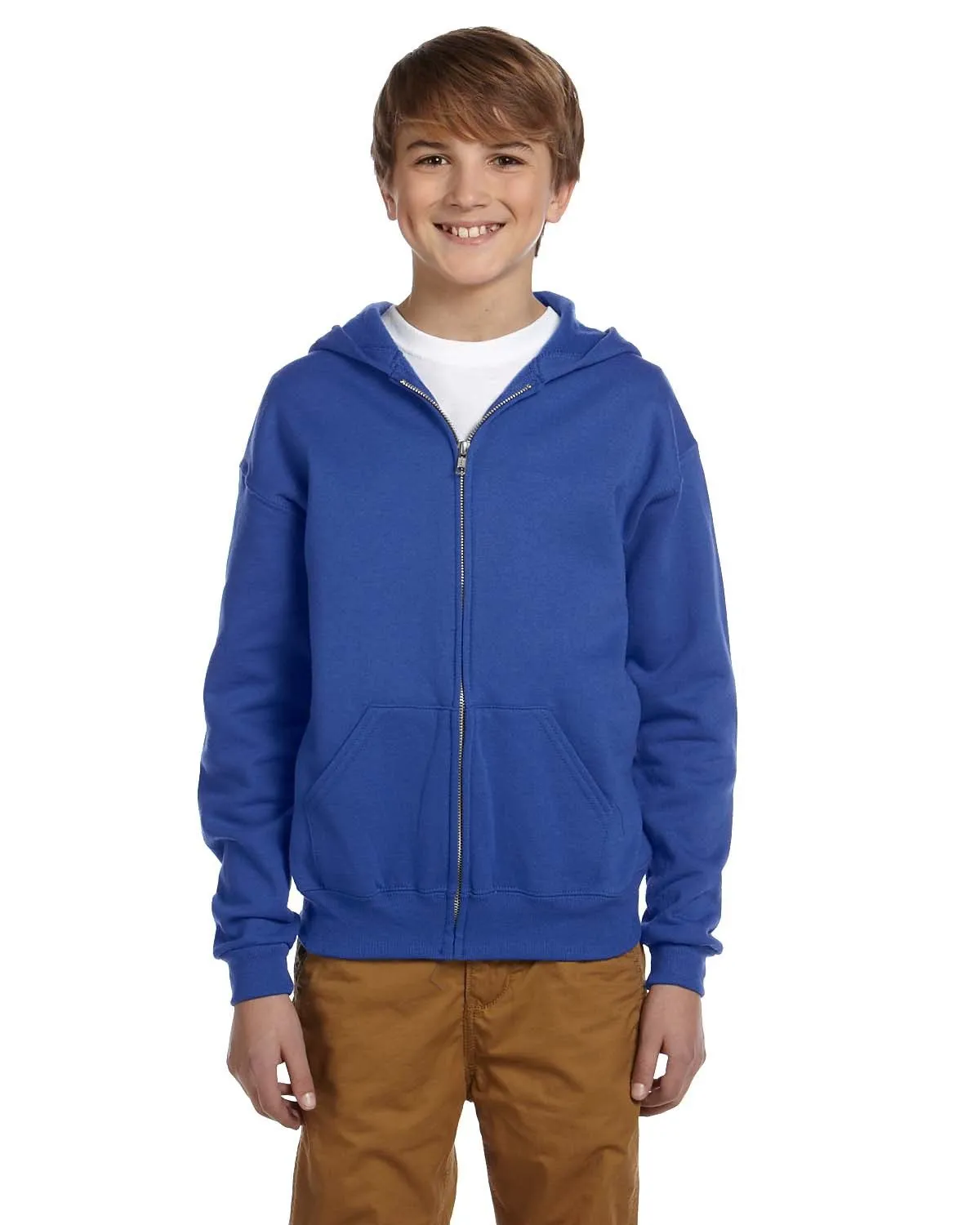 Jerzees 993B Jugend NuBlend Fleece Kapuzenpullover mit Reißverschluss