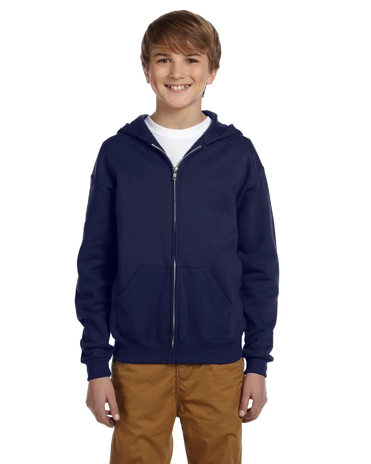 Jerzees 993B Jugend NuBlend Fleece Kapuzenpullover mit Reißverschluss