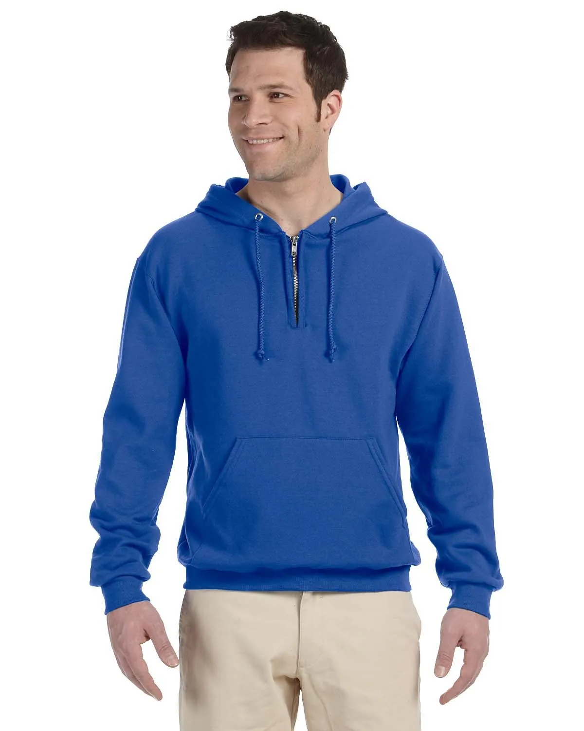 Jerzees 994MR Erwachsene NuBlend Fleece Viertelreißverschluss Pullover Kapuzenpullover