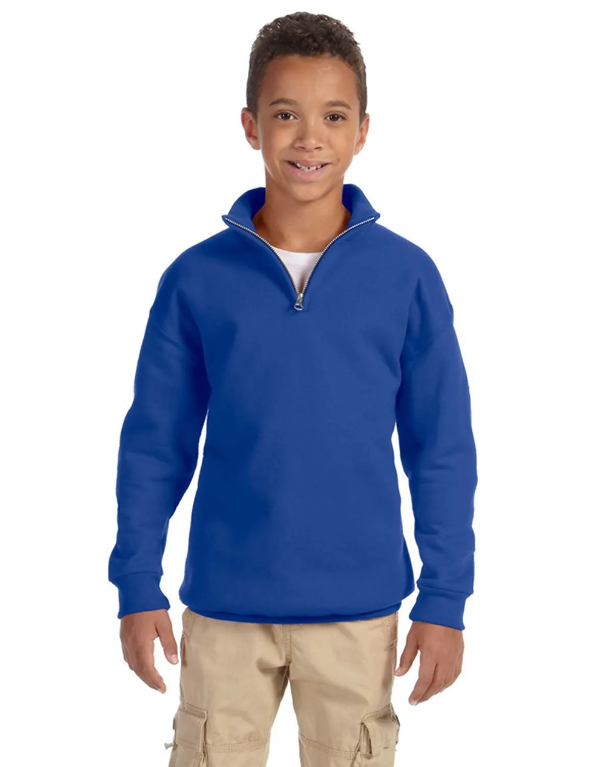 Jerzees 995Y Jugend NuBlend Viertel-Reißverschluss Kadettenkragen Pullover