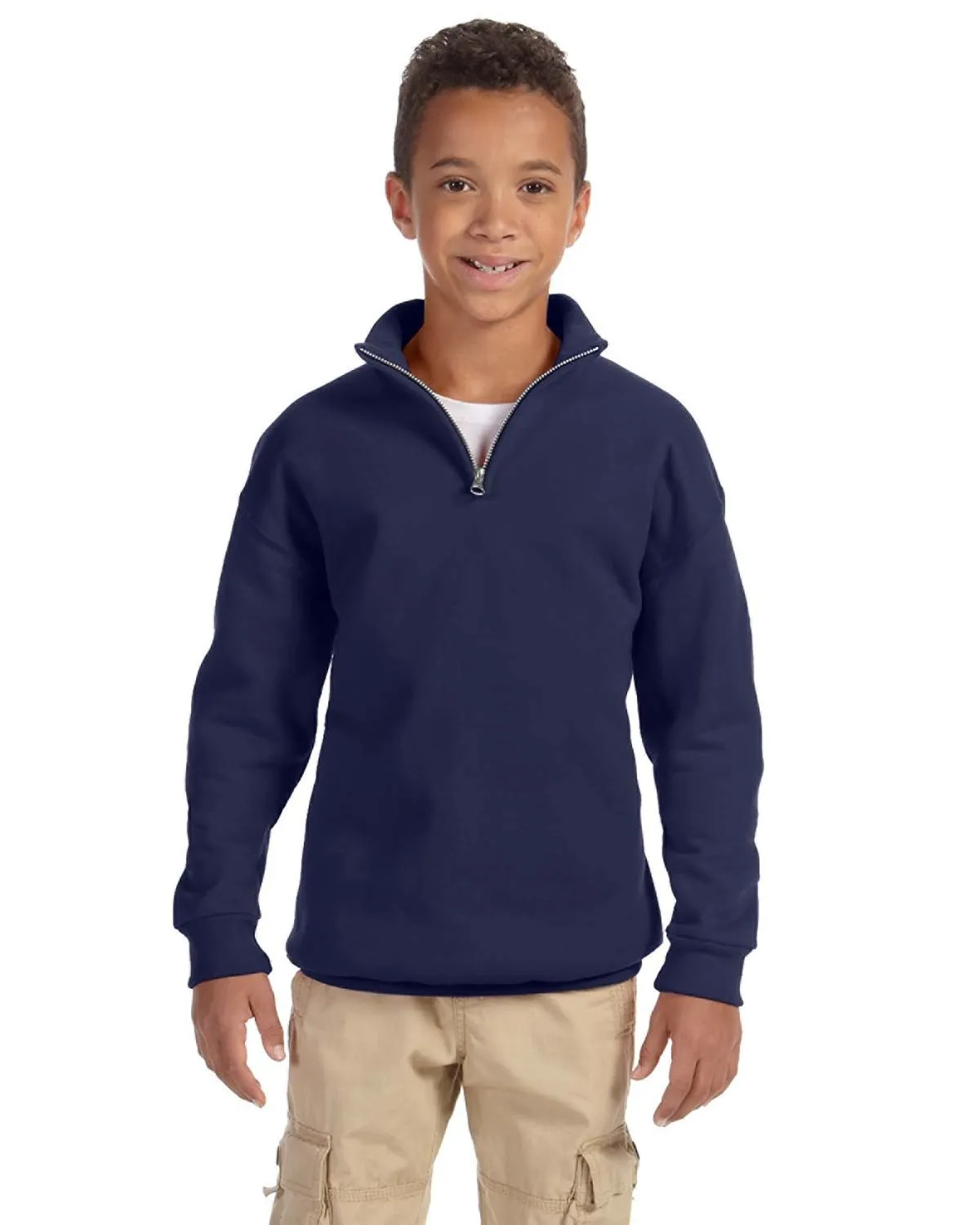 Jerzees 995Y Jugend NuBlend Viertel-Reißverschluss Kadettenkragen Pullover