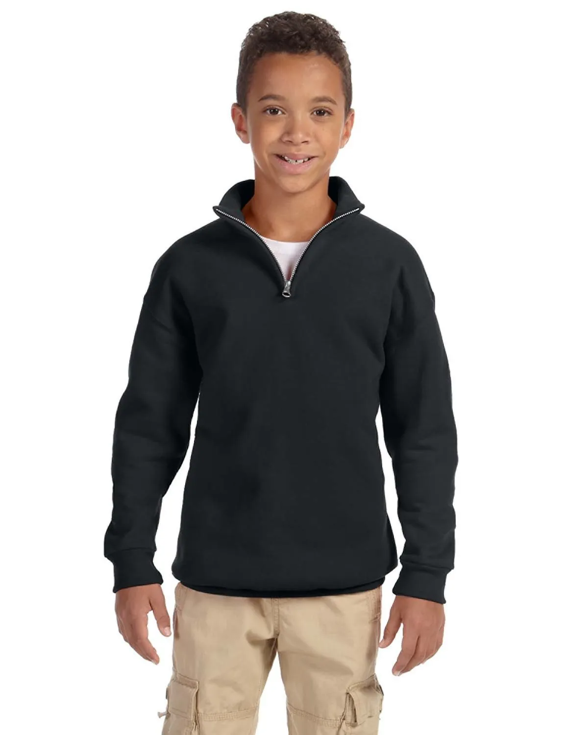 Jerzees 995Y Jugend NuBlend Viertel-Reißverschluss Kadettenkragen Pullover