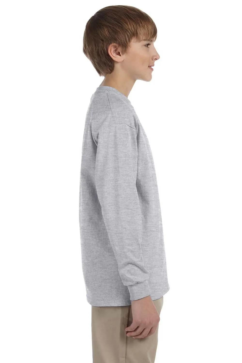 Jerzees Youth Dri-Power Feuchtigkeitstransport Langarm Rundhals T-Shirt - Oxford Grau
