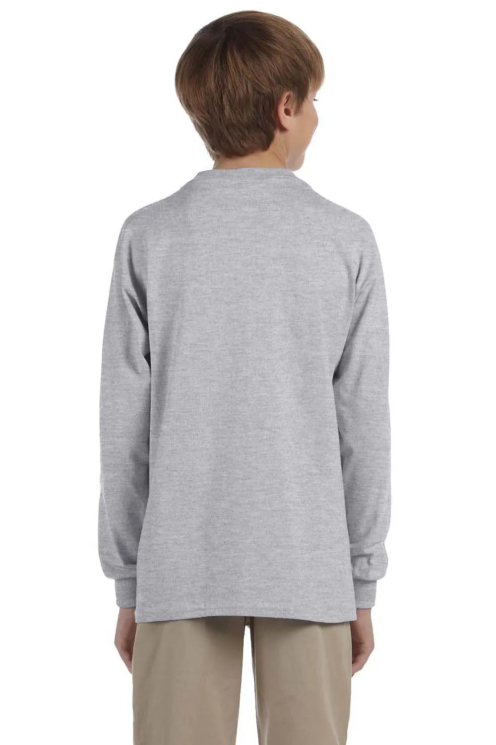 Jerzees Youth Dri-Power Feuchtigkeitstransport Langarm Rundhals T-Shirt - Oxford Grau