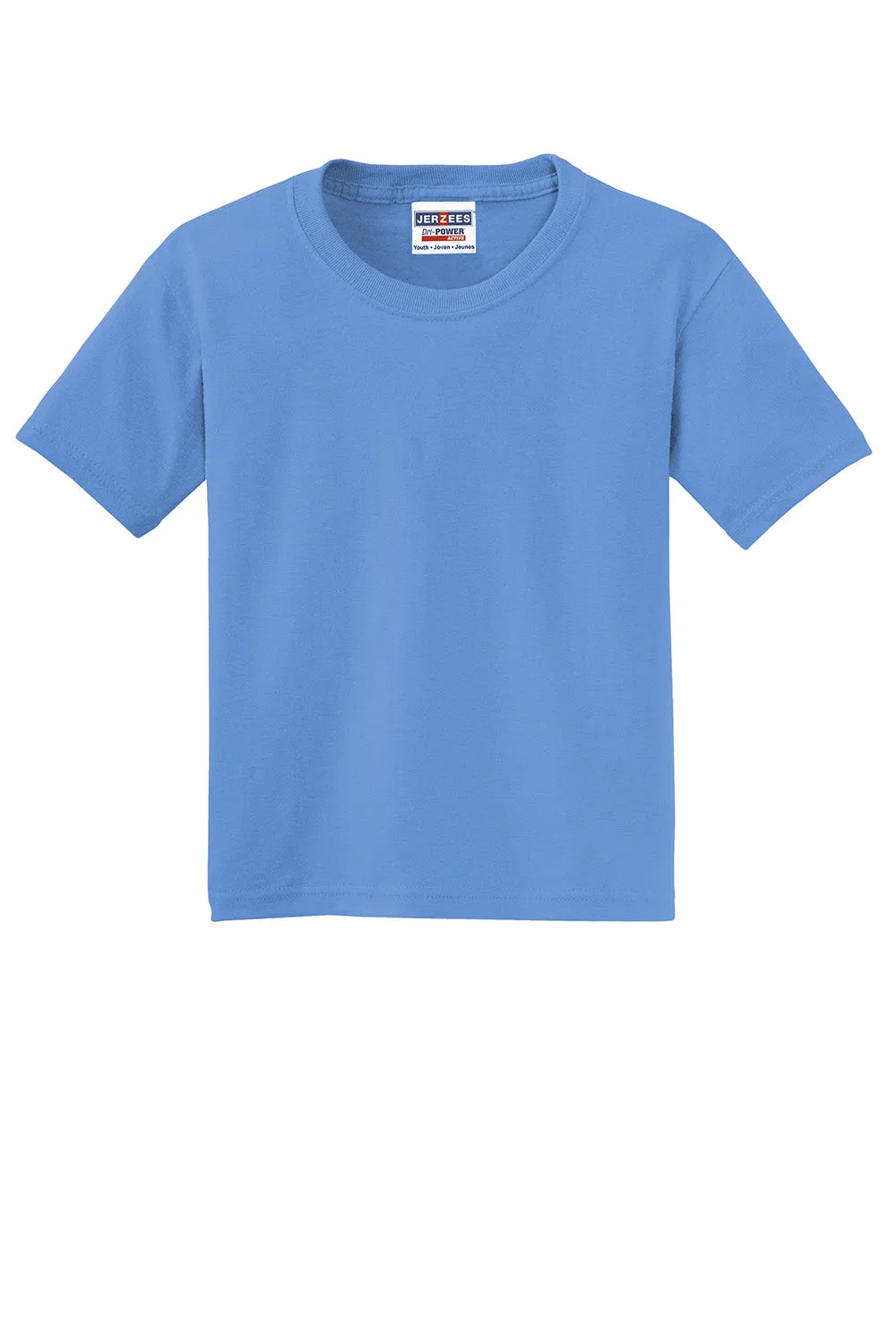 Jerzees Youth Dri-Power Feuchtigkeitstransportierendes Kurzarm-T-Shirt mit Rundhalsausschnitt - Columbia Blau