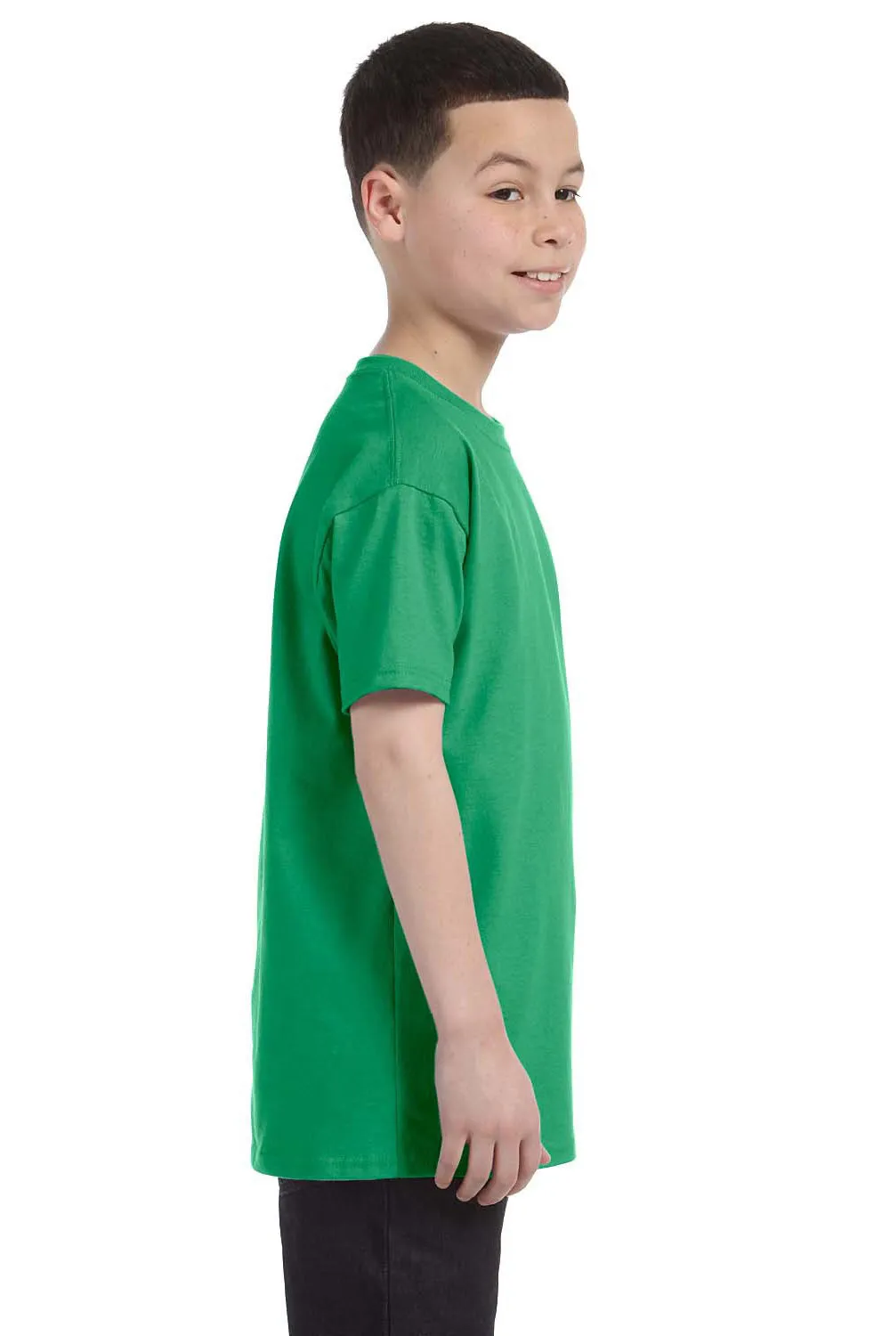 Jerzees Youth Dri-Power Feuchtigkeitstransportierendes Kurzarm-T-Shirt mit Rundhalsausschnitt - Heather Irish Grün