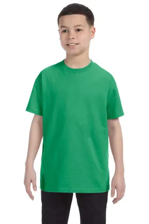 Jerzees Youth Dri-Power Feuchtigkeitstransportierendes Kurzarm-T-Shirt mit Rundhalsausschnitt - Heather Irish Grün