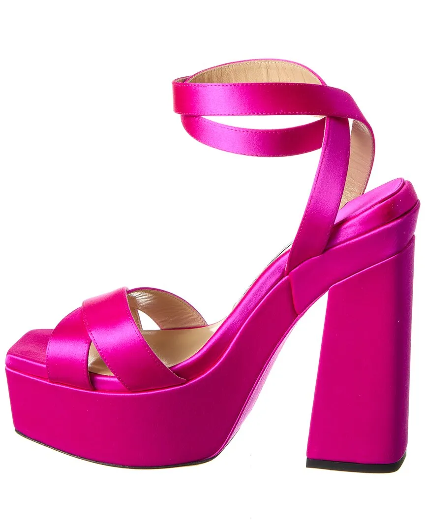 Jimmy Choo Gaia 140 Satin Plateau Sandalen