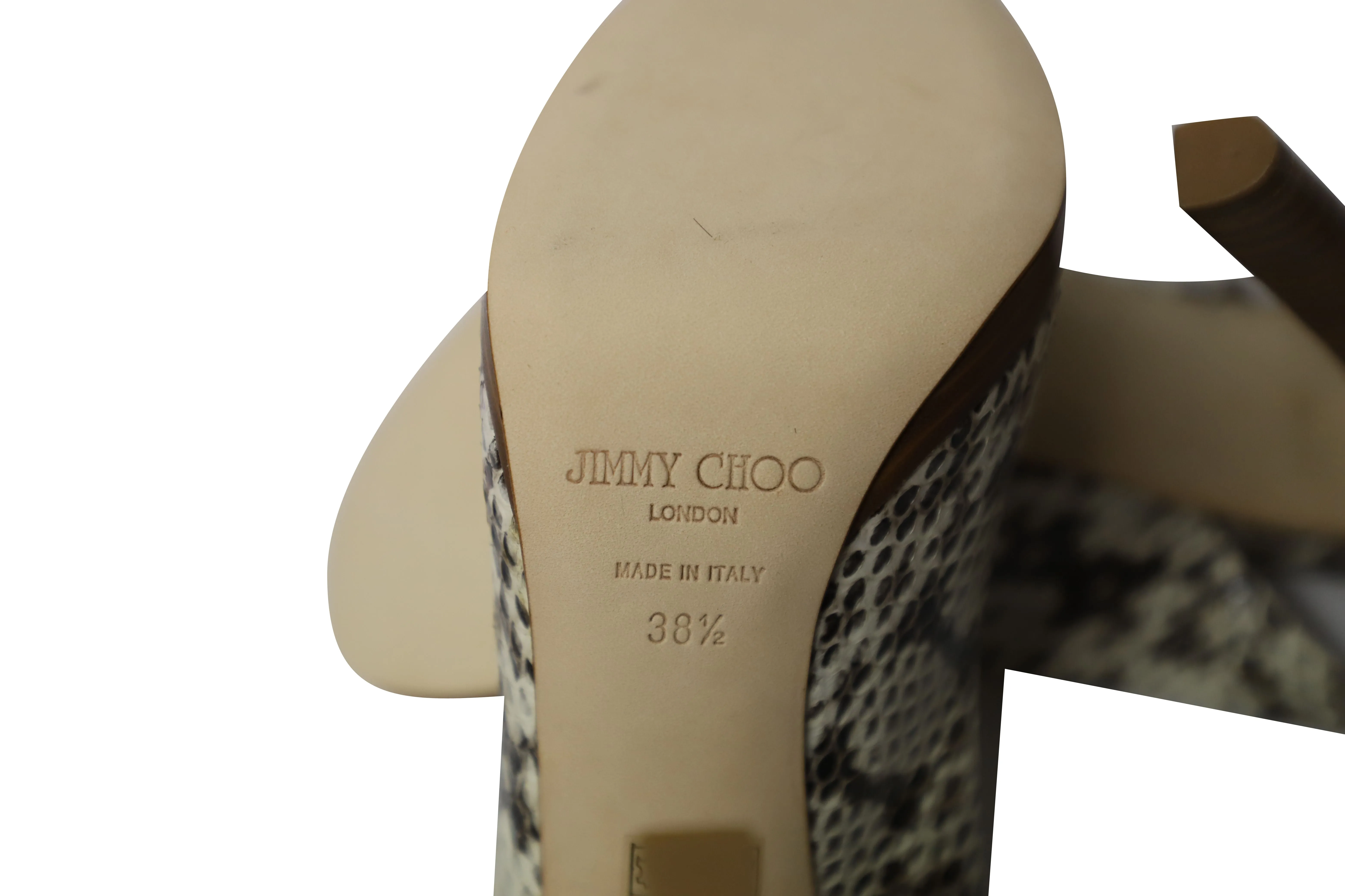 Jimmy Choo Peeptoe-Slingback-Absatzschuhe aus Phytonskin-Leder_Jimmy-Choo