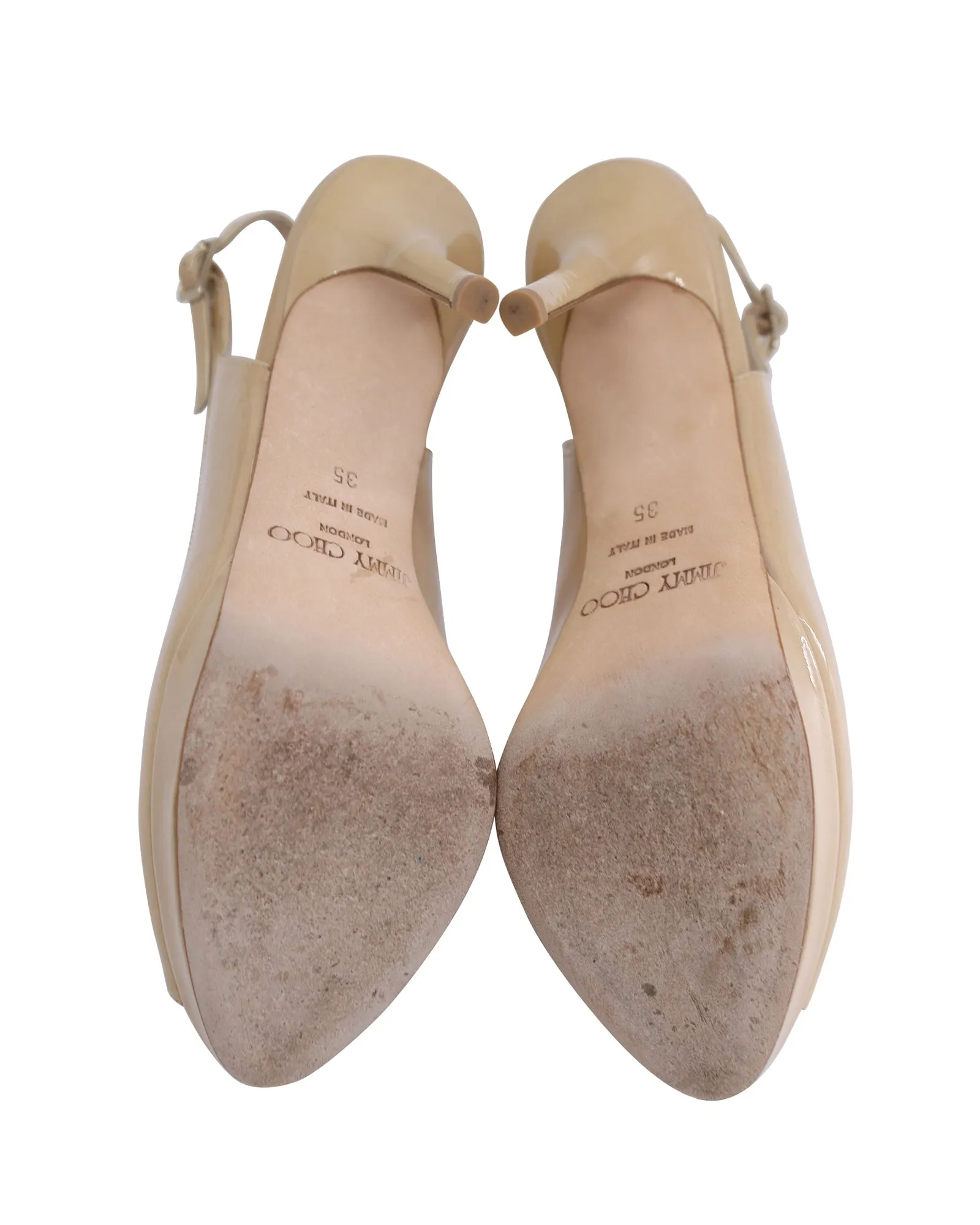 Jimmy Choo Plateau-Slingback-Sandalen in Nappa-Lackleder