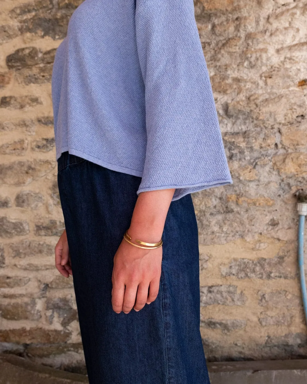 Jody Damen Baumwolle Relaxed Jumper | Blau Melange