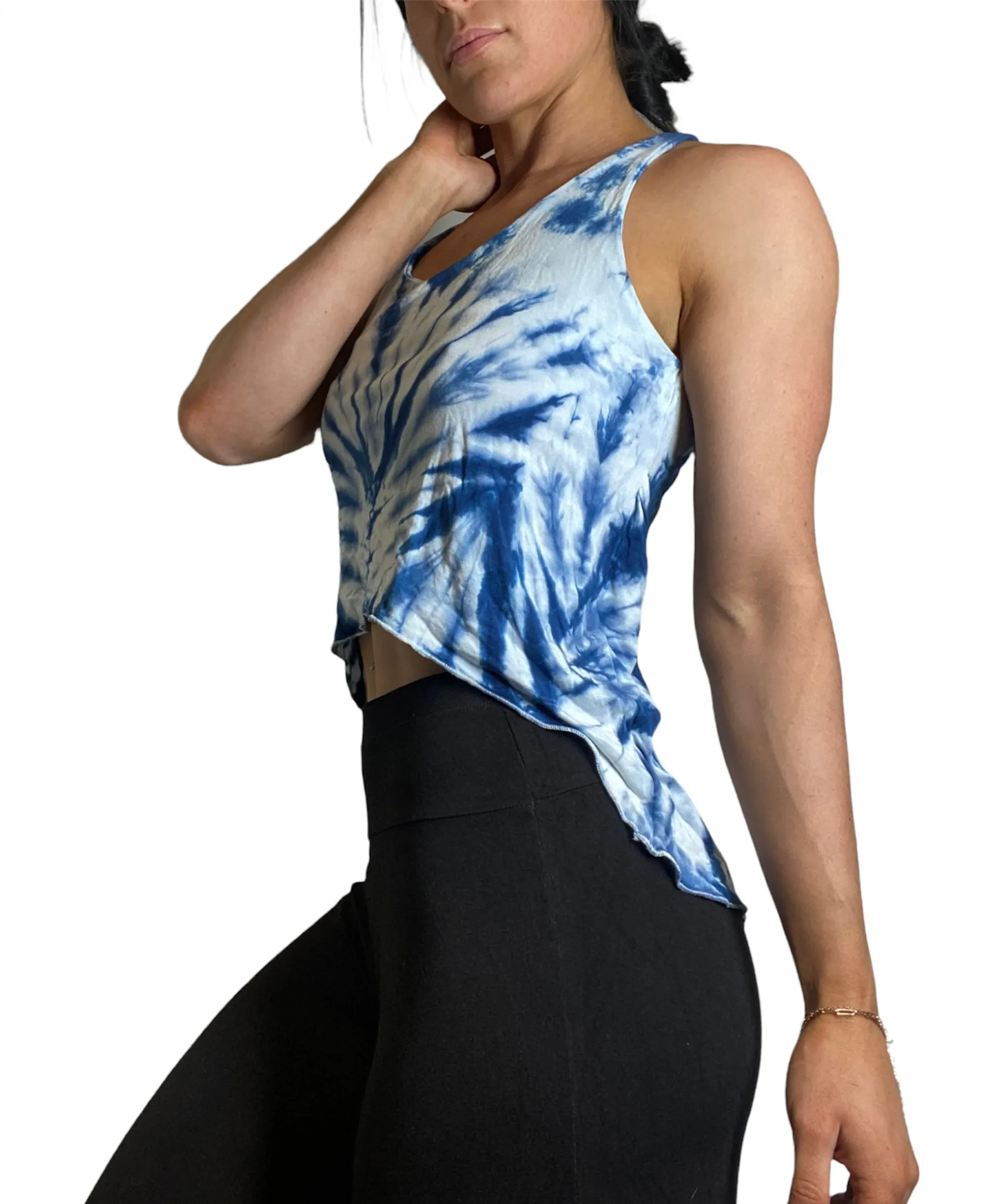 Kathmandu Batik-Schnitt Crop Top mit Seitenschlitz TH1218