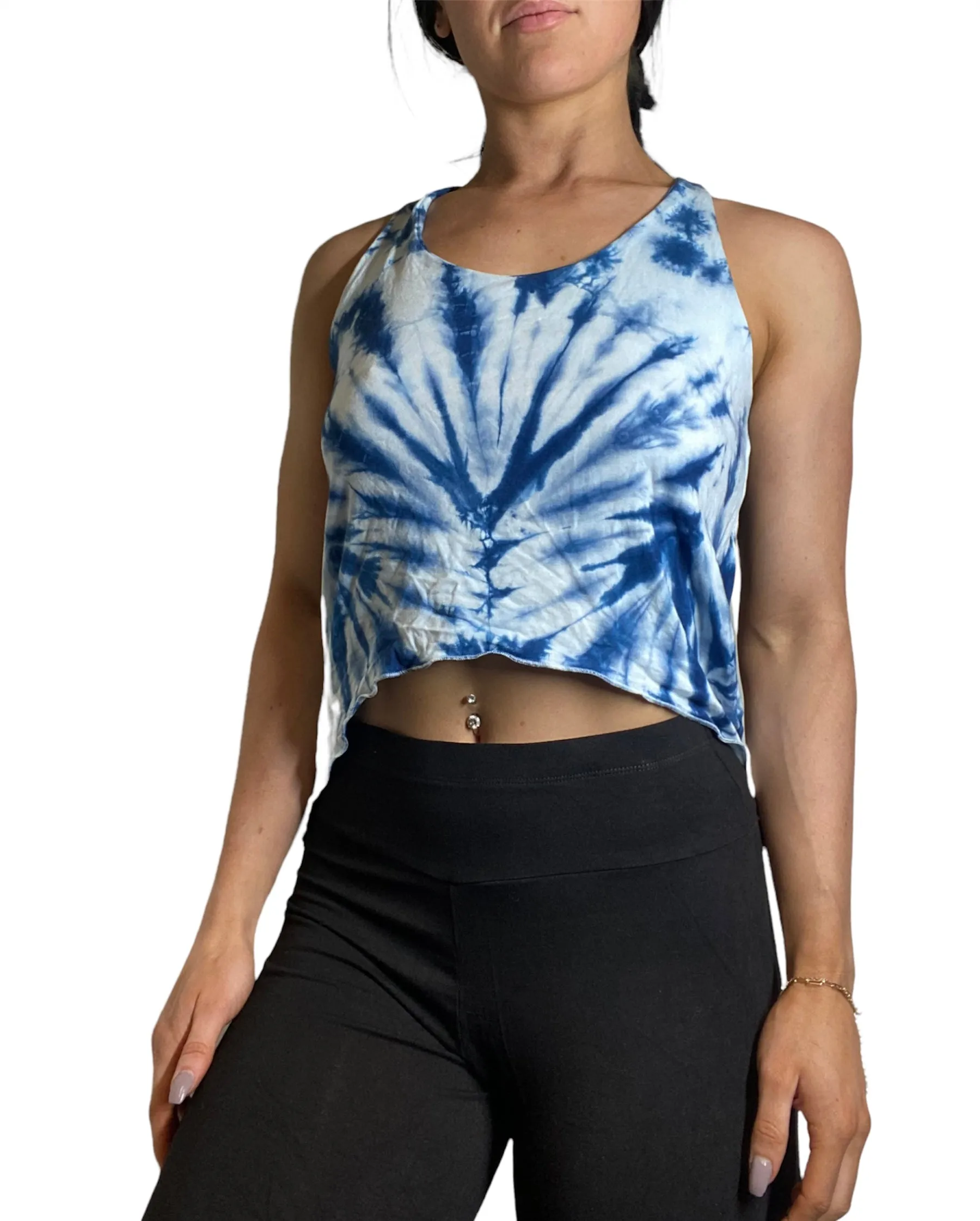 Kathmandu Batik-Schnitt Crop Top mit Seitenschlitz TH1218