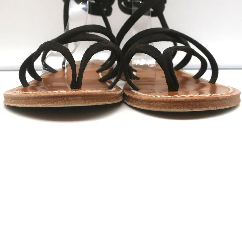 K.Jacques Zenobie Riemchensandalen mit Knöchelband in Dunkelbraun Wildleder Größe 38