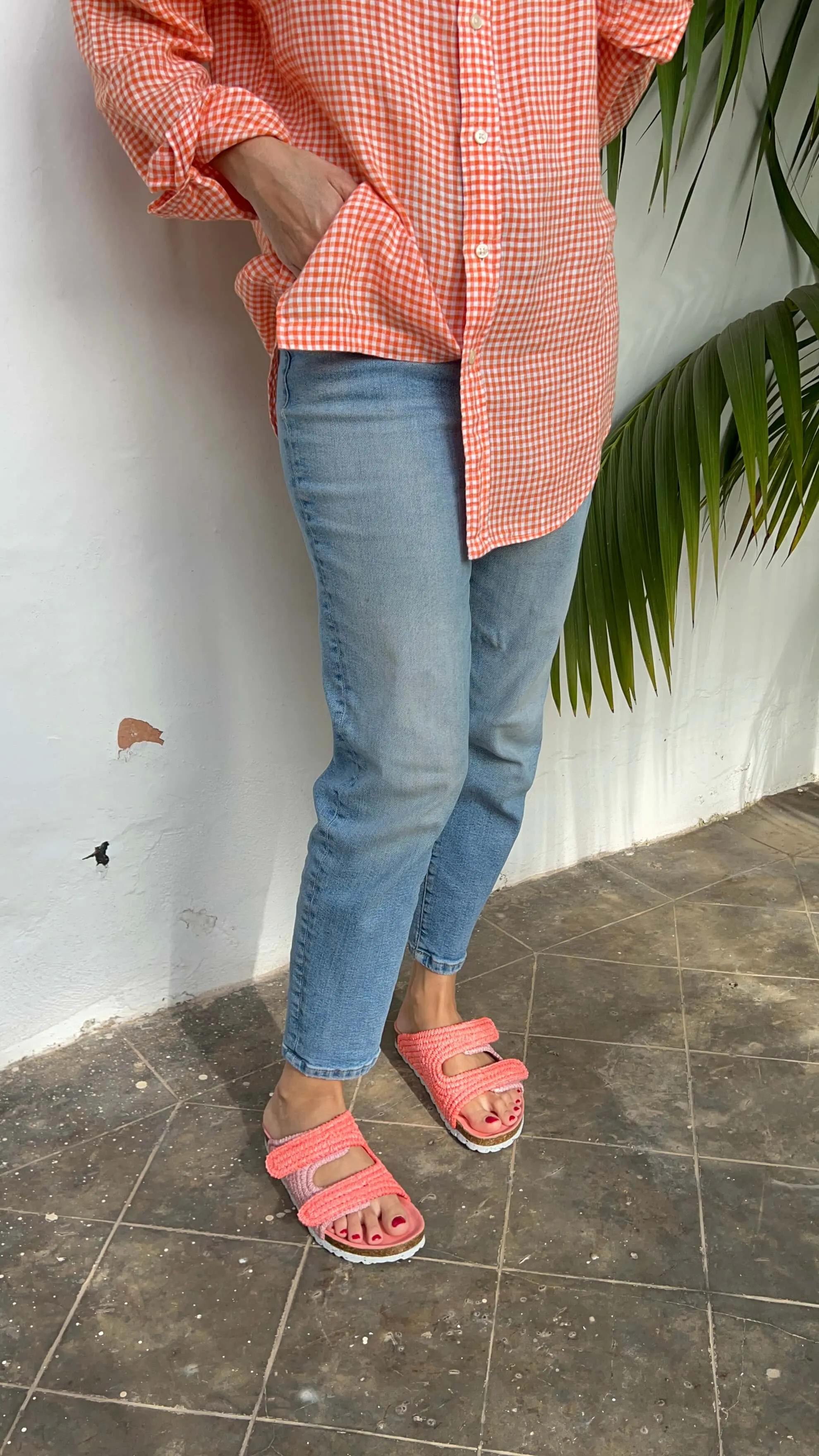 La Vera Vegan Rafia Sandalen | Rosa