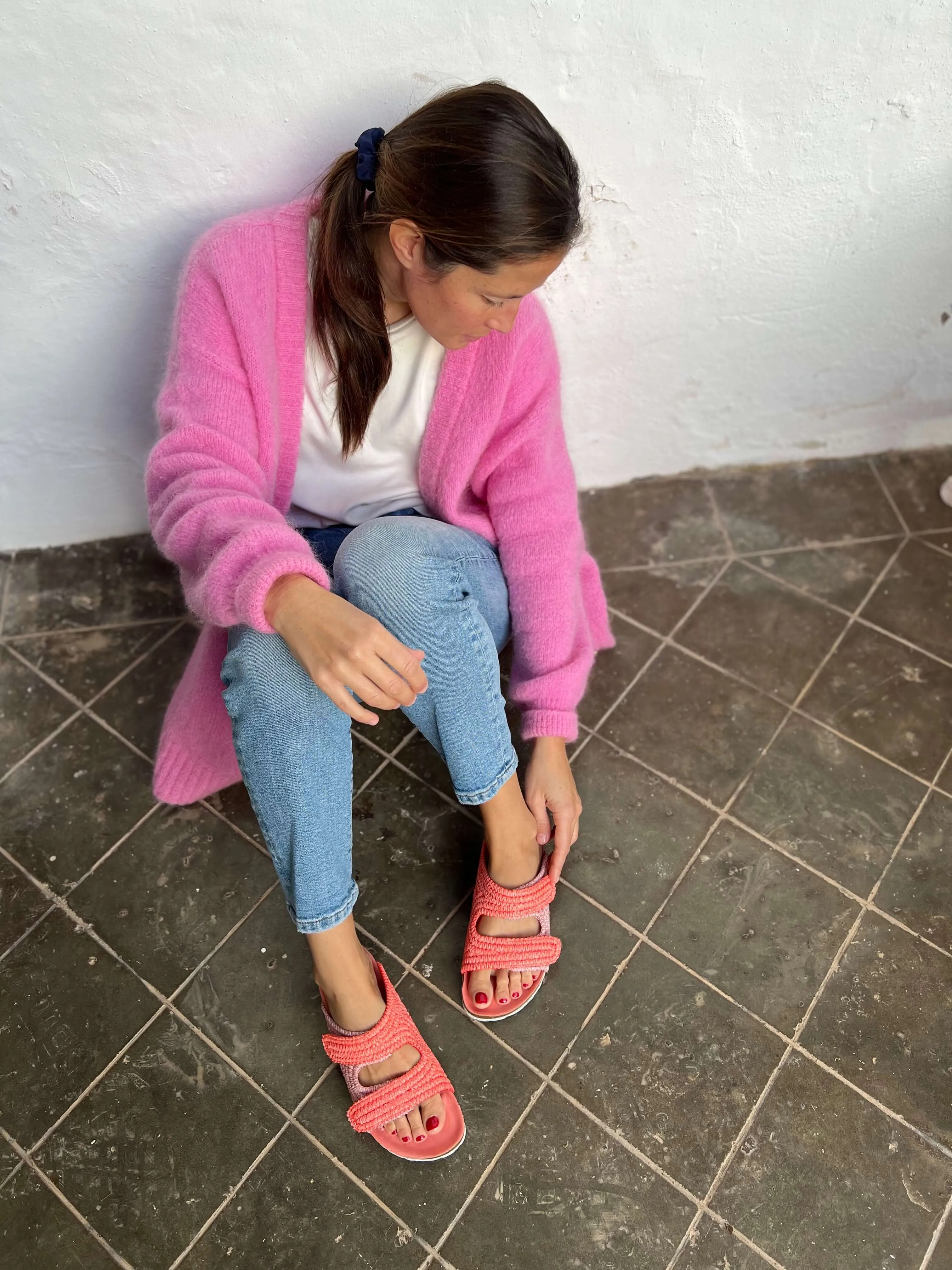 La Vera Vegan Rafia Sandalen | Rosa