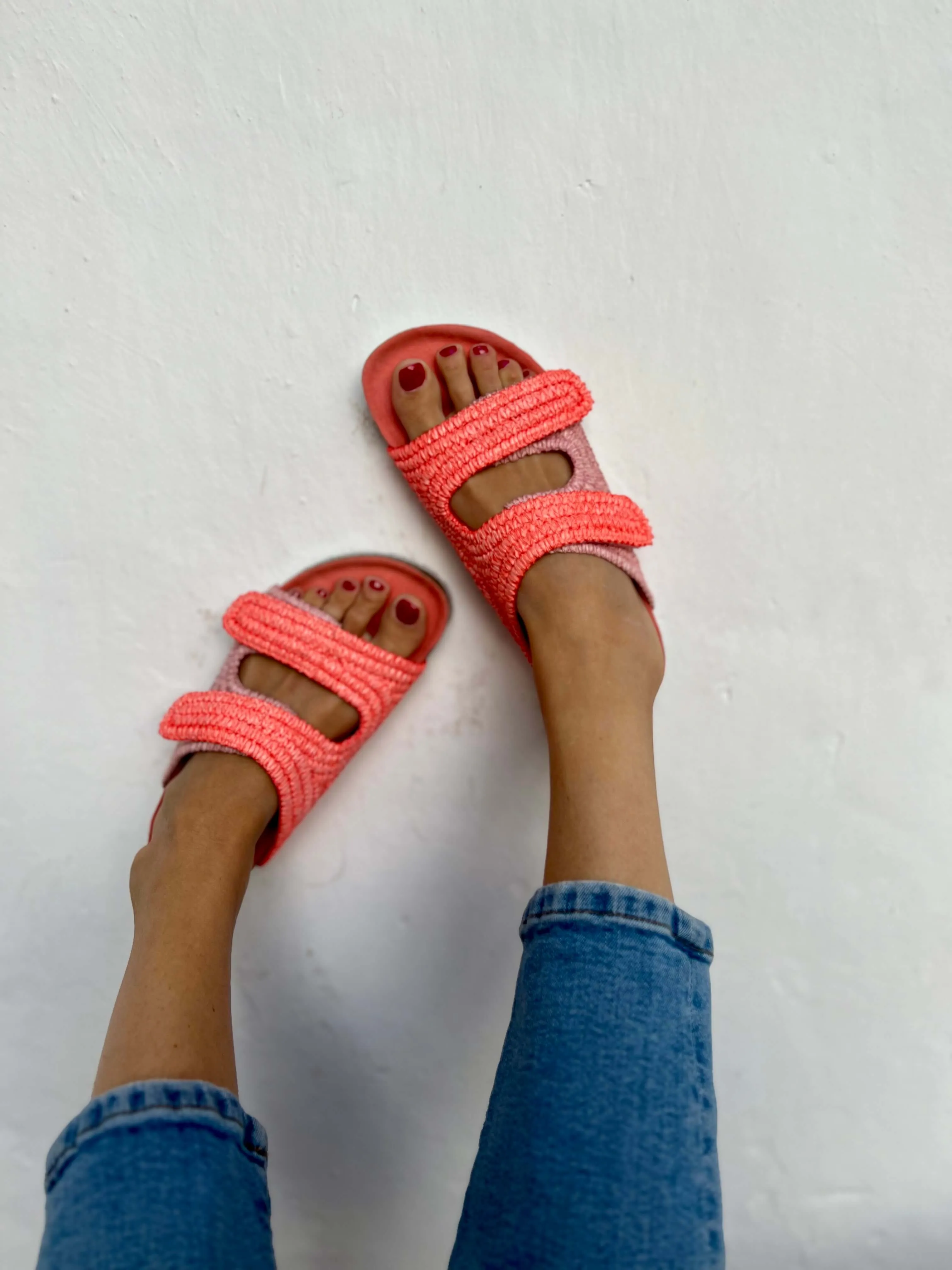 La Vera Vegan Rafia Sandalen | Rosa