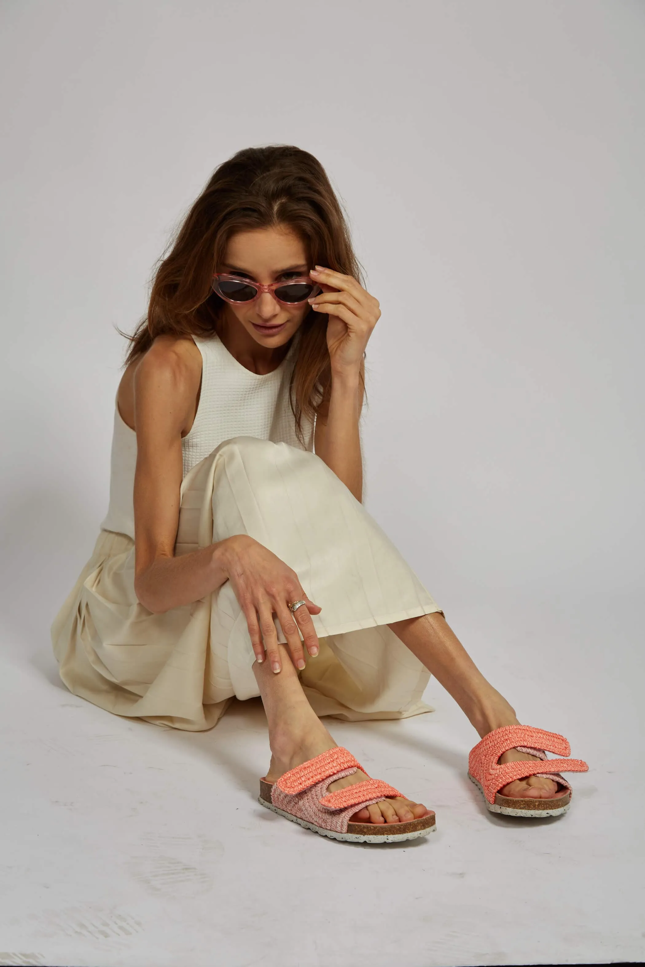 La Vera Vegan Rafia Sandalen | Rosa
