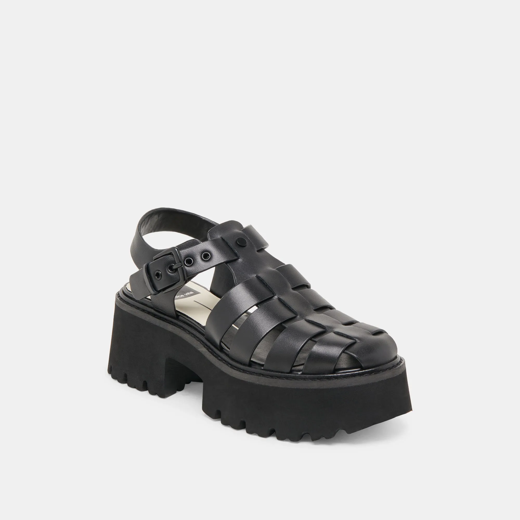 LASLY TONAL SANDALETTEN AUS SCHWARZEM LEDER