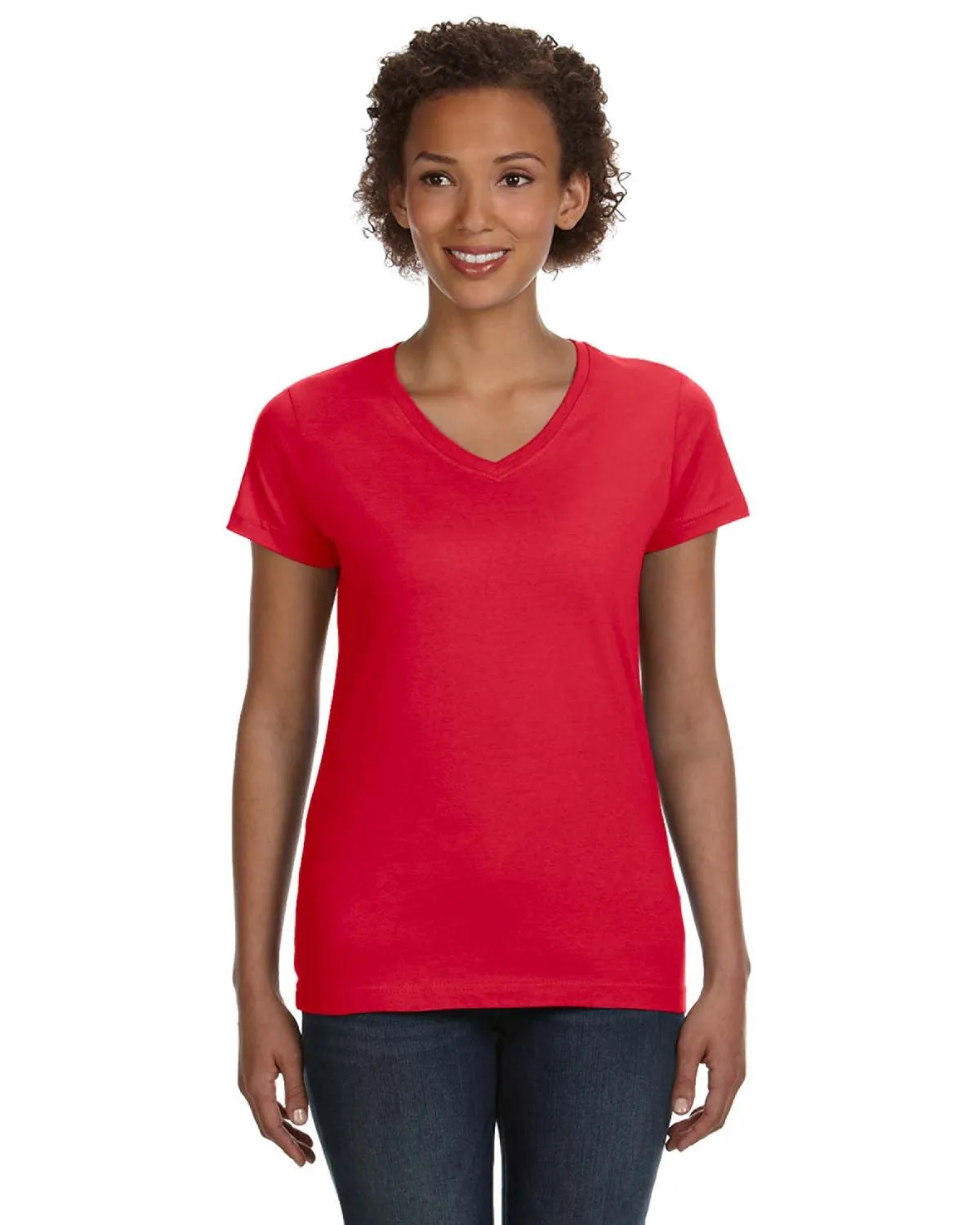 LAT 3507 Damen V-Ausschlag Feinstrick T-Shirt