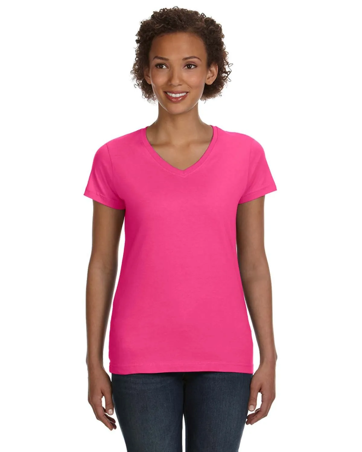 LAT 3507 Damen V-Ausschlag Feinstrick T-Shirt