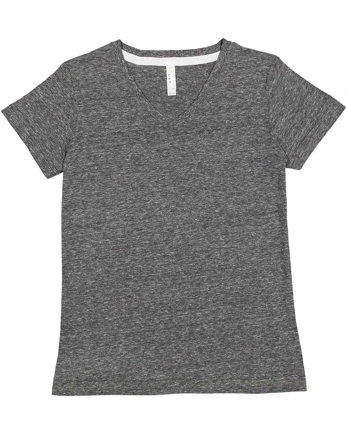 LAT 3591 Damen V-Ausschnitt Harborside Melange Jersey T-Shirt