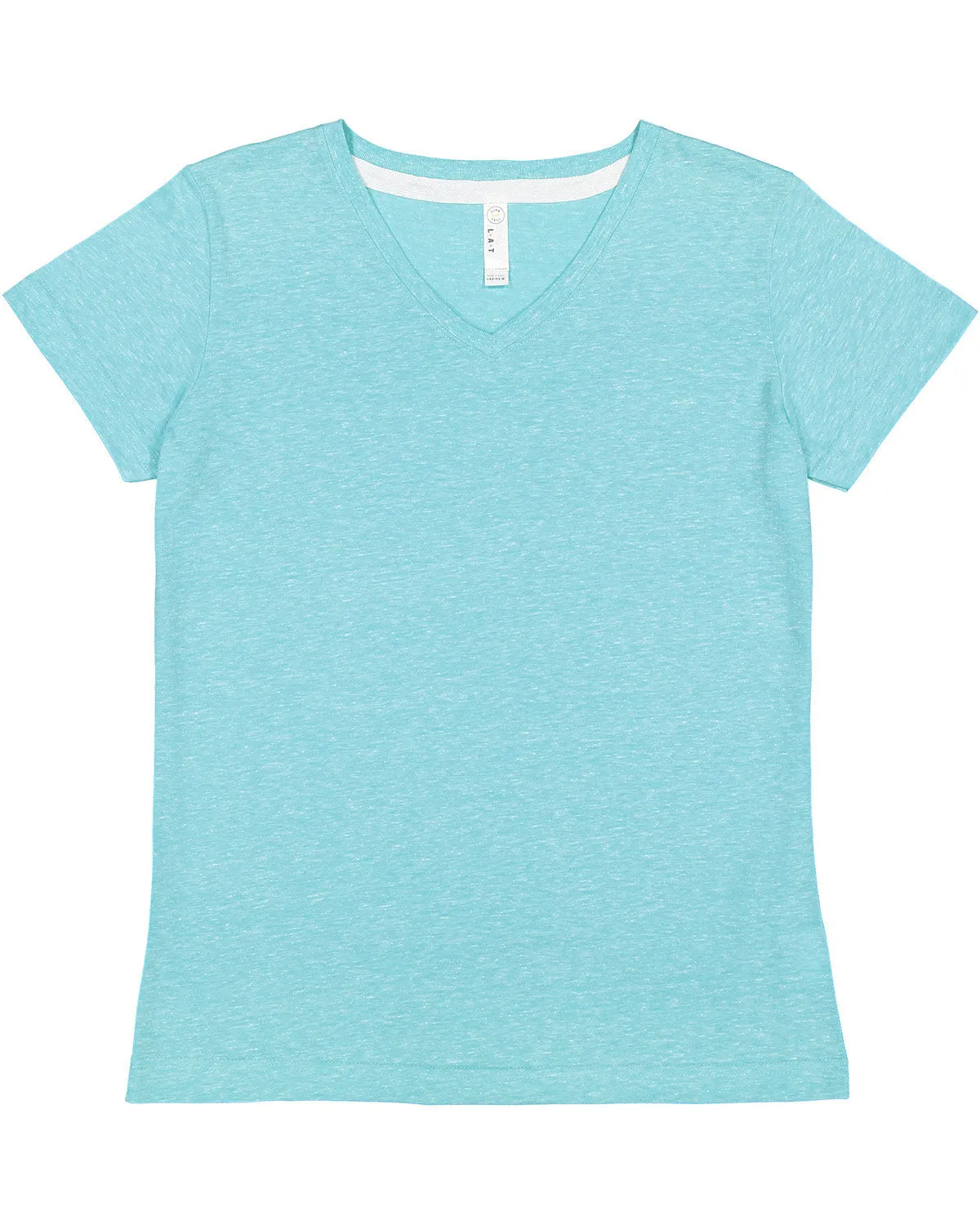 LAT 3591 Damen V-Ausschnitt Harborside Melange Jersey T-Shirt