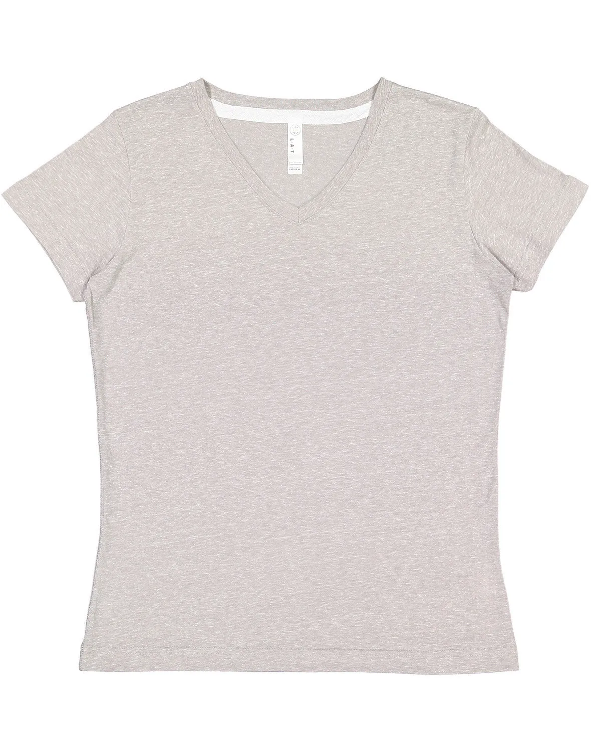 LAT 3591 Damen V-Ausschnitt Harborside Melange Jersey T-Shirt