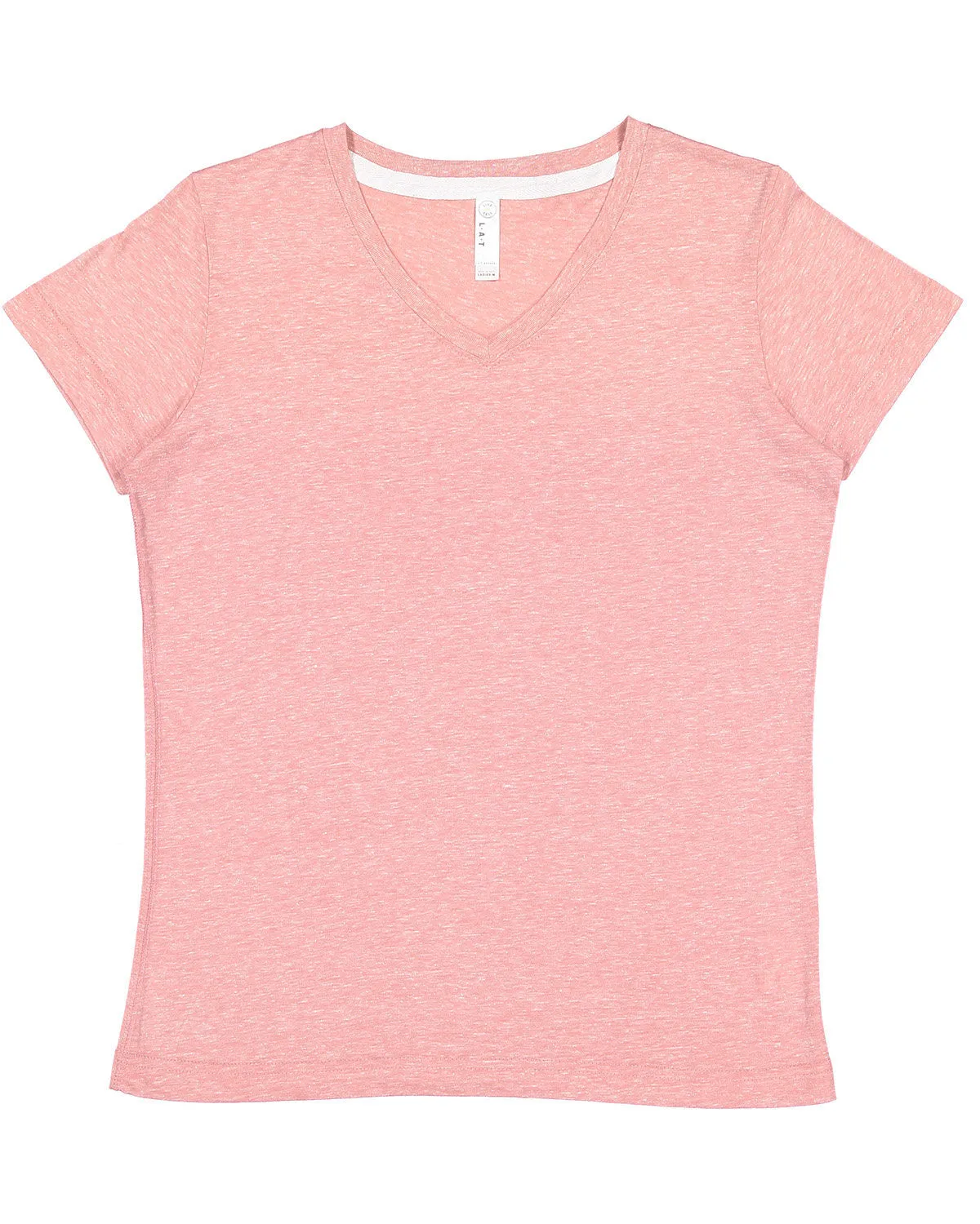 LAT 3591 Damen V-Ausschnitt Harborside Melange Jersey T-Shirt