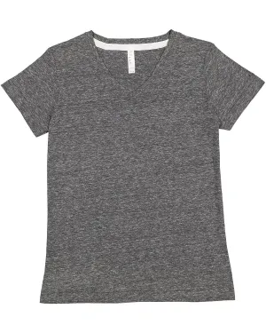LAT 3591 Damen V-Ausschnitt Harborside Melange Jersey T-Shirt