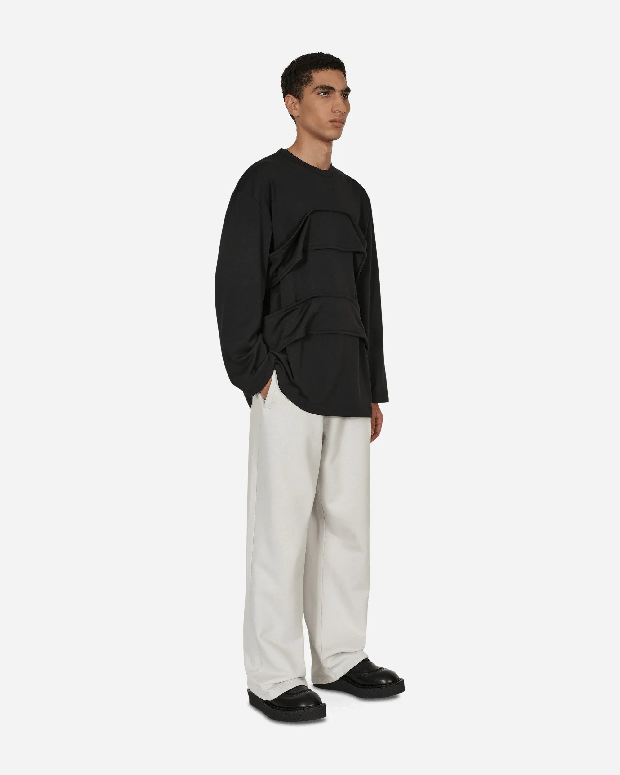Schicht-Langarmshirt Schwarz