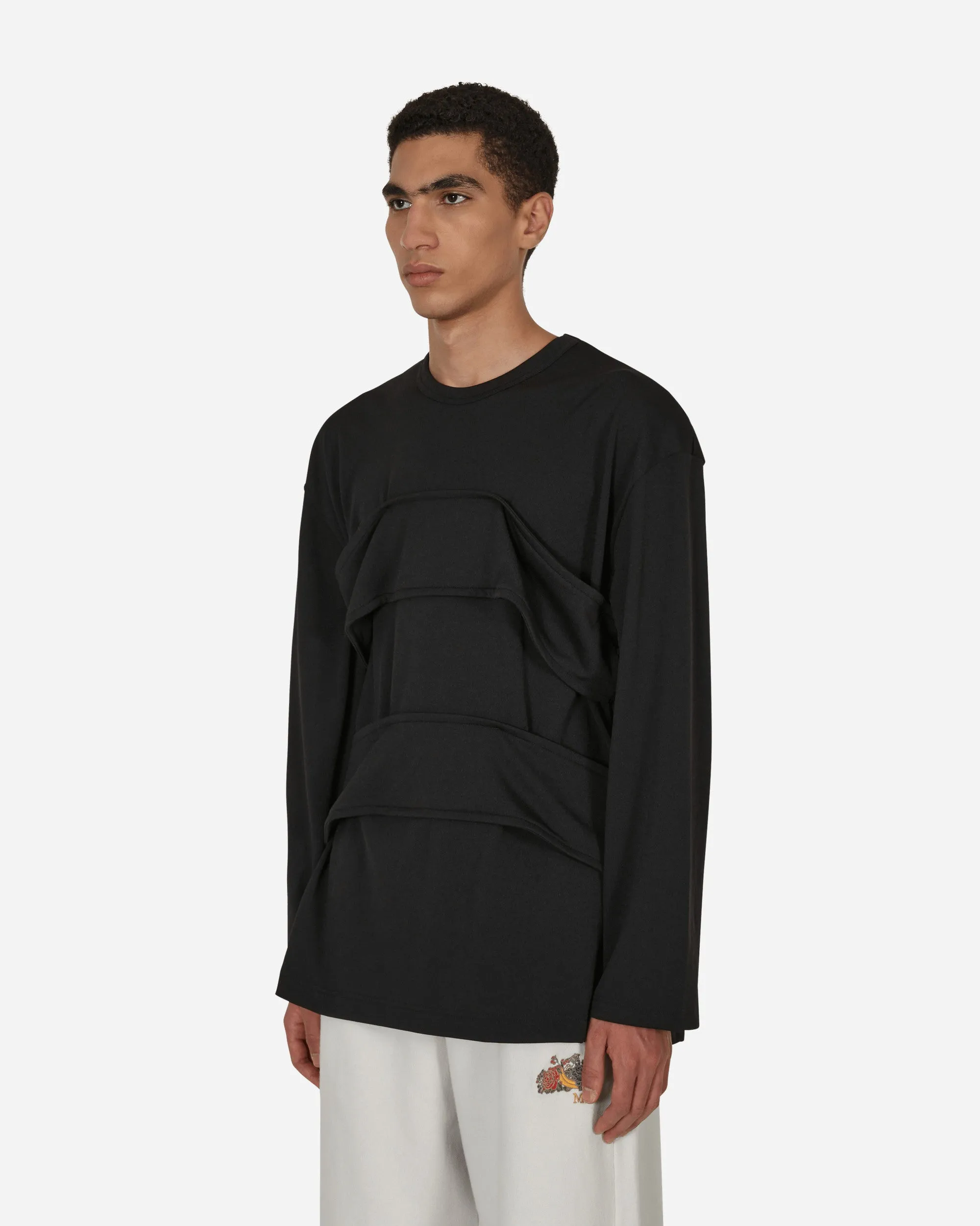 Schicht-Langarmshirt Schwarz