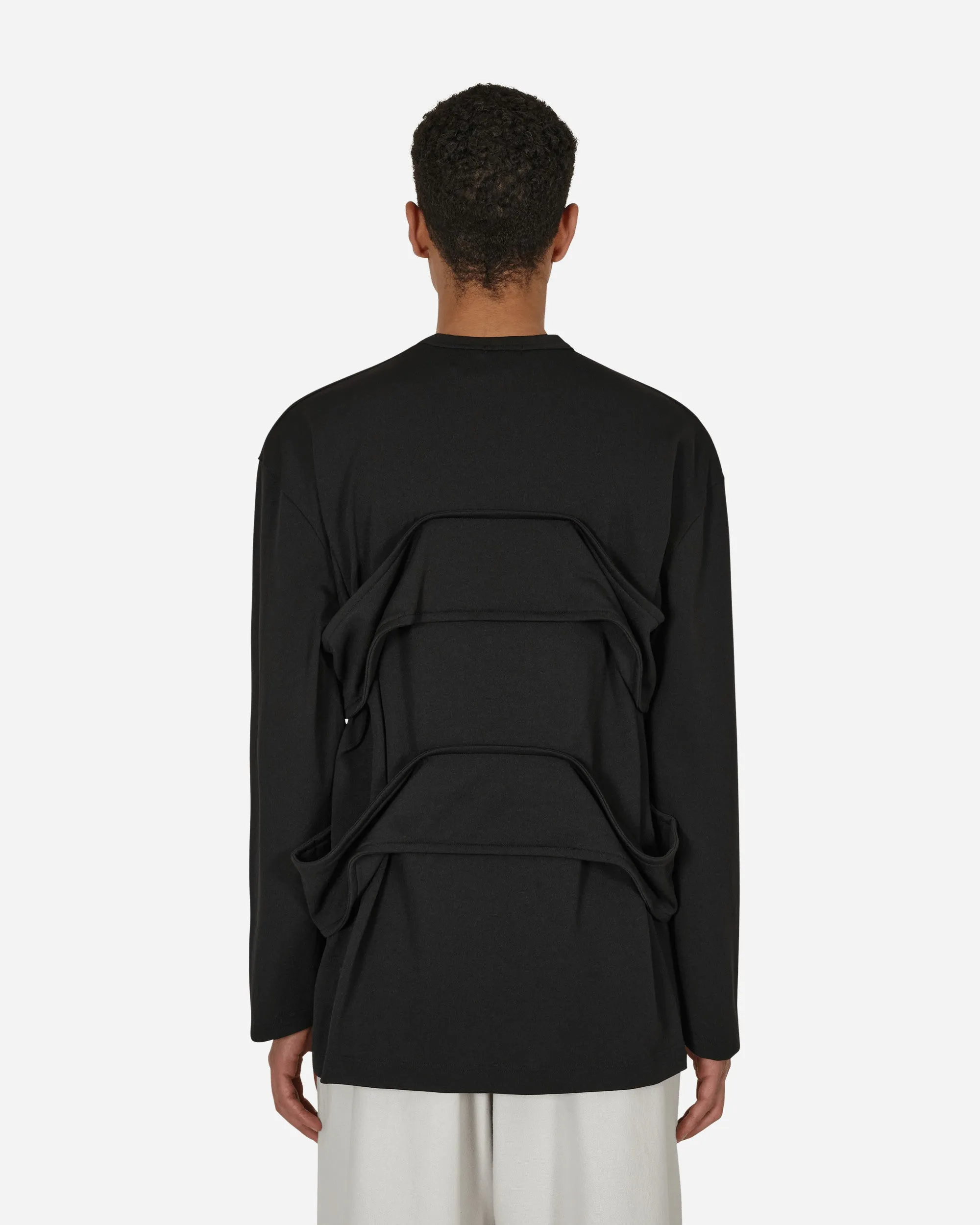 Schicht-Langarmshirt Schwarz