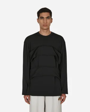 Schicht-Langarmshirt Schwarz