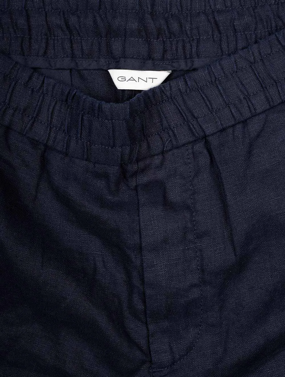 Leinene Shorts mit Zugband in Abendblau