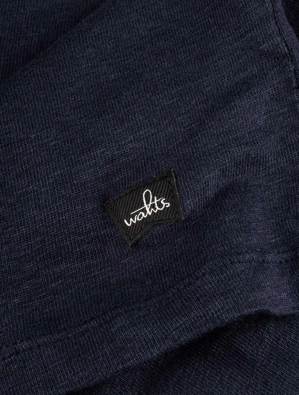 Leinen-T-Shirt mit Tasche Marineblau