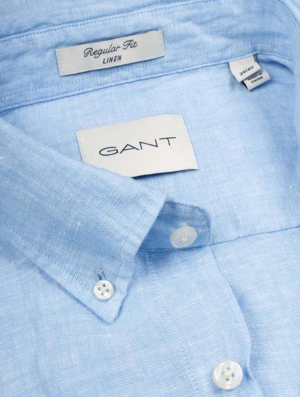 Leinen Regular Fit Kurzarmhemd Capri Blau