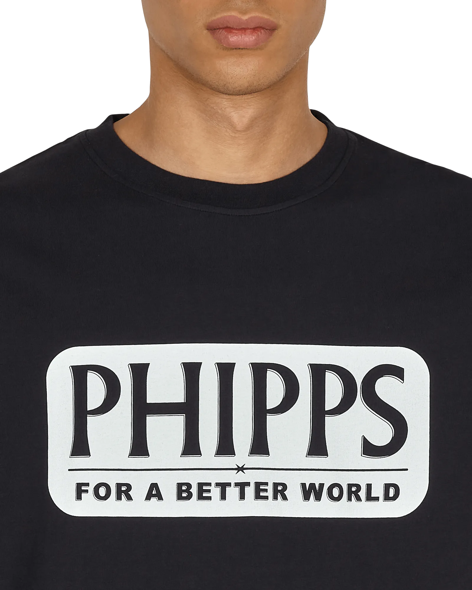 Logo-Grafik Langarm T-Shirt Blau