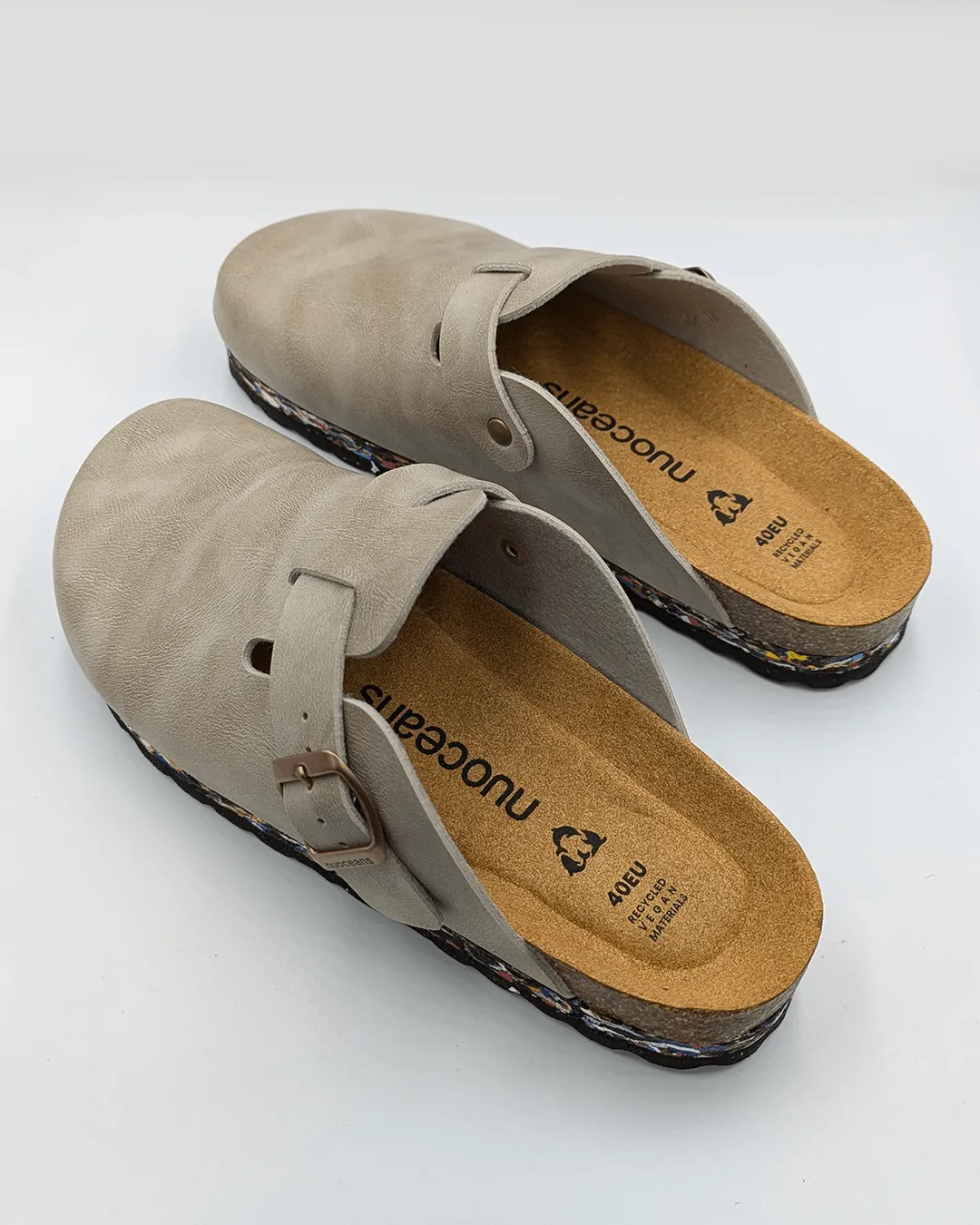 London Unisex Vegan-Leder Clogs | Nebel