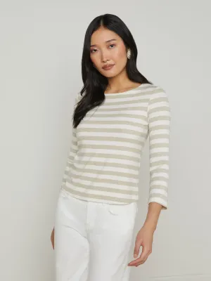 Lucille Gestreiftes Bootshals-Top