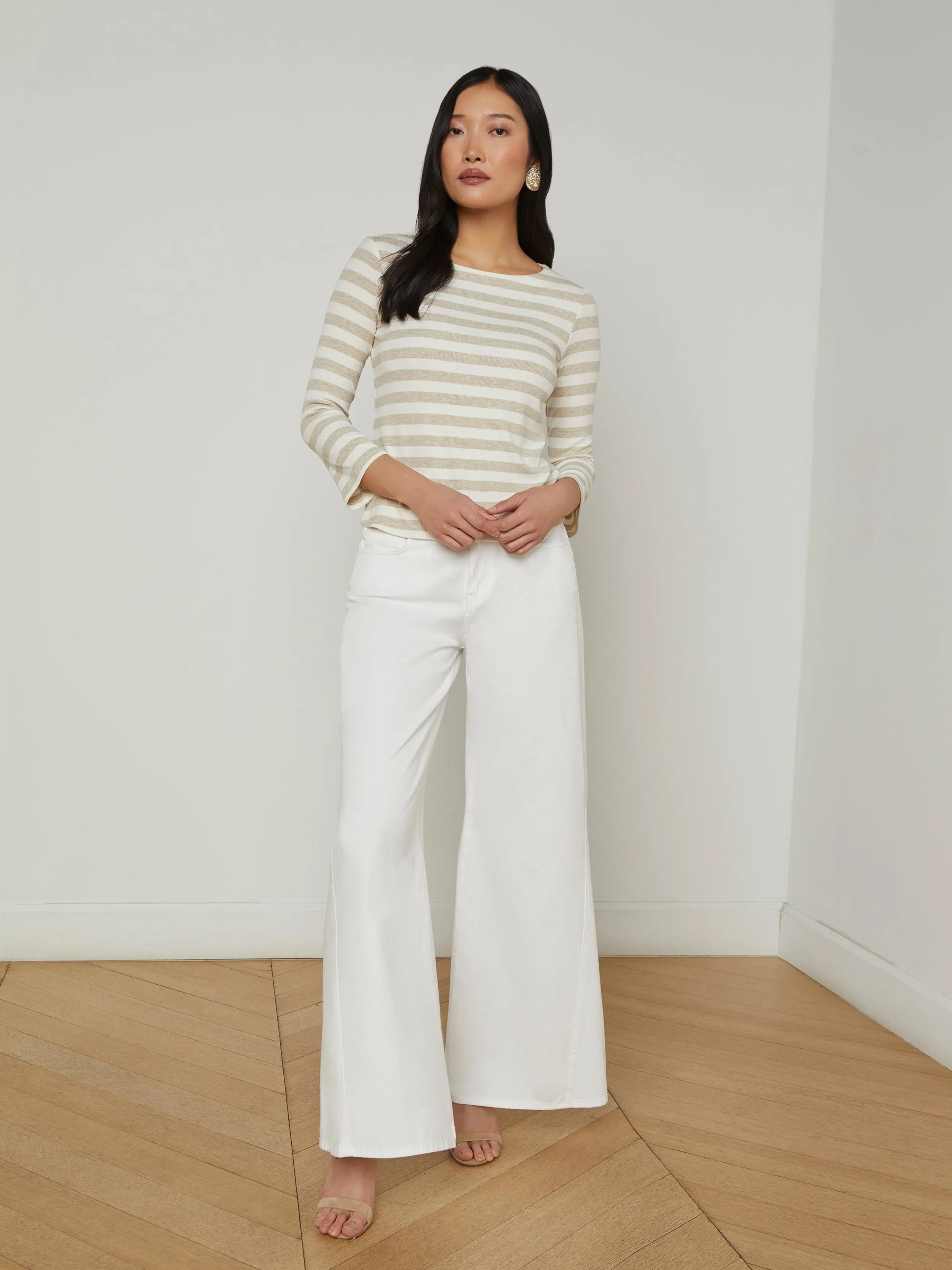 Lucille Gestreiftes Bootshals-Top