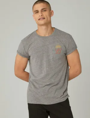 Lucky Brand Crown Budweiser Grafik-T-Shirt Kohlegrau Meliert Gr Lucky Brand