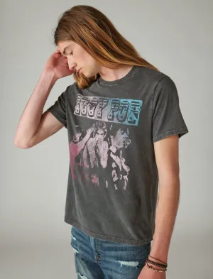 Lucky Brand Iggy Pop Poster T-Shirt Tiefschwarz Lucky Brand