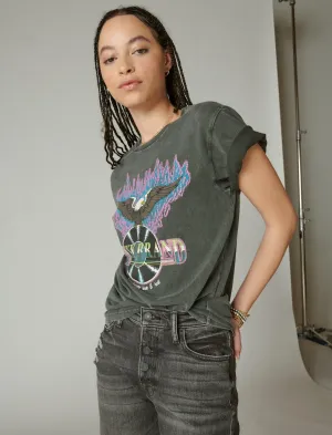 Lucky Brand Lucky Eagle Rock Boyfriend T-Shirt Peat Lucky Brand