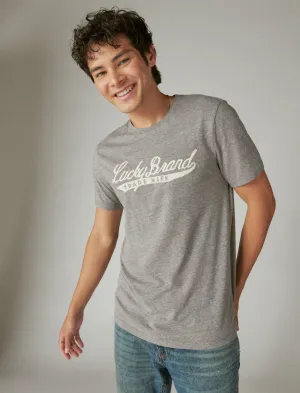 Lucky Brand Lucky Script T-Shirt Heather Grau Lucky Brand