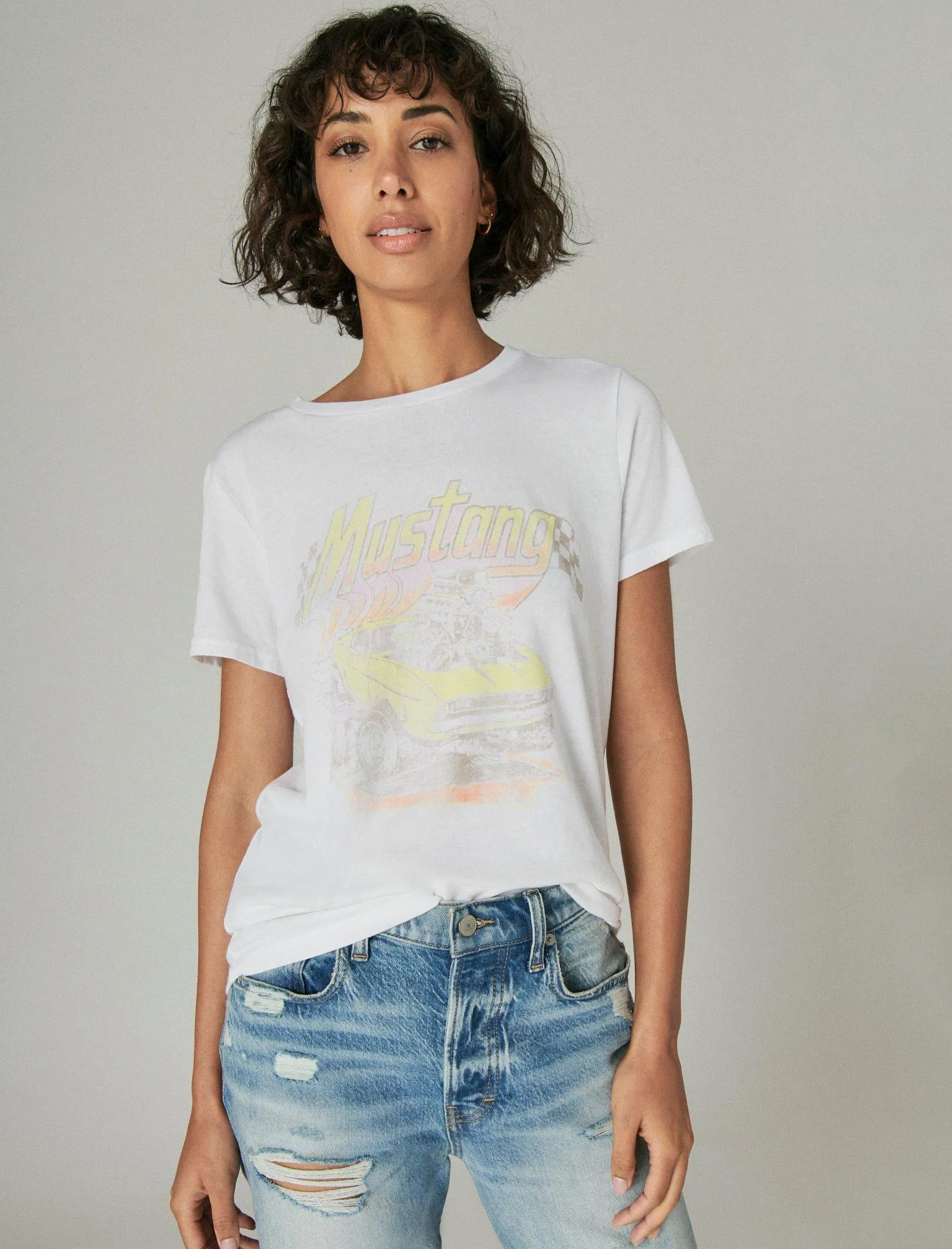 Lucky Brand Mustang Classic Crew Hellweiß Lucky Brand