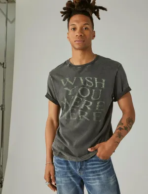 Lucky Brand Pink Floyd Wish You Were Here Grafik-T-Shirt Tiefschwarz Lucky Brand