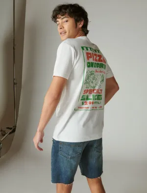 Lucky Brand Pizza Auf Der Erde T-Shirt Marshmallow Lucky Brand