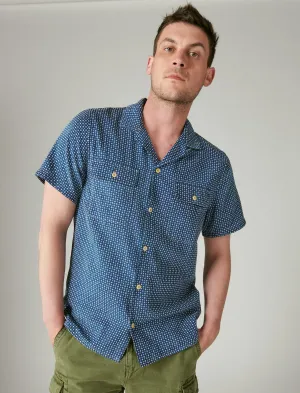 Lucky Brand Kurzarm Auto Body Indigo Dobby Lucky Brand
